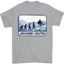 Snowboarding Evolution Funny Snowboarder Mens T-Shirt Cotton Gildan Sports Grey