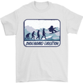 Snowboarding Evolution Funny Snowboarder Mens T-Shirt Cotton Gildan White