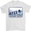 Snowboarding Evolution Funny Snowboarder Mens T-Shirt Cotton Gildan White