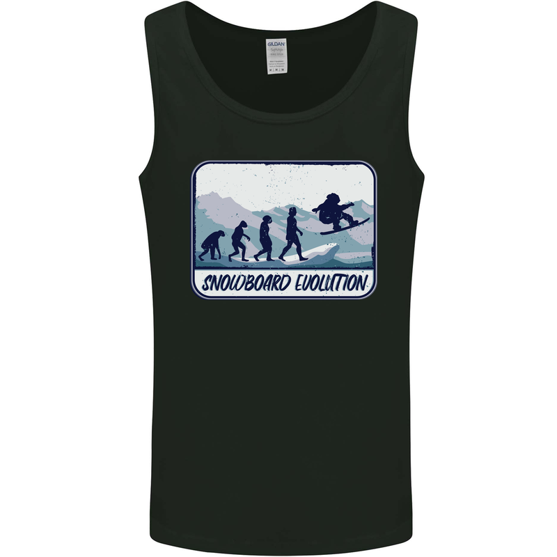 Snowboarding Evolution Funny Snowboarder Mens Vest Tank Top Black