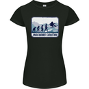 Snowboarding Evolution Funny Snowboarder Womens Petite Cut T-Shirt Black