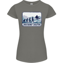 Snowboarding Evolution Funny Snowboarder Womens Petite Cut T-Shirt Charcoal