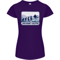 Snowboarding Evolution Funny Snowboarder Womens Petite Cut T-Shirt Purple
