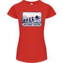 Snowboarding Evolution Funny Snowboarder Womens Petite Cut T-Shirt Red