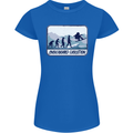 Snowboarding Evolution Funny Snowboarder Womens Petite Cut T-Shirt Royal Blue