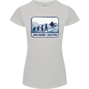 Snowboarding Evolution Funny Snowboarder Womens Petite Cut T-Shirt Sports Grey