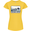 Snowboarding Evolution Funny Snowboarder Womens Petite Cut T-Shirt Yellow
