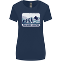 Snowboarding Evolution Funny Snowboarder Womens Wider Cut T-Shirt Navy Blue