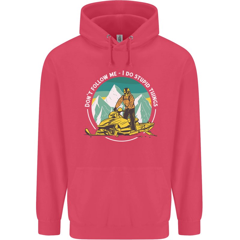 Snowmobile Dont Follow Me Funny Childrens Kids Hoodie Heliconia