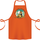 Snowmobile Dont Follow Me Funny Cotton Apron 100% Organic Orange