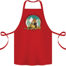 Snowmobile Dont Follow Me Funny Cotton Apron 100% Organic Red