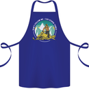 Snowmobile Dont Follow Me Funny Cotton Apron 100% Organic Royal Blue