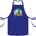 Snowmobile Dont Follow Me Funny Cotton Apron 100% Organic Royal Blue