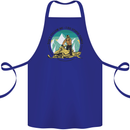 Snowmobile Dont Follow Me Funny Cotton Apron 100% Organic Royal Blue