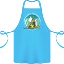 Snowmobile Dont Follow Me Funny Cotton Apron 100% Organic Turquoise