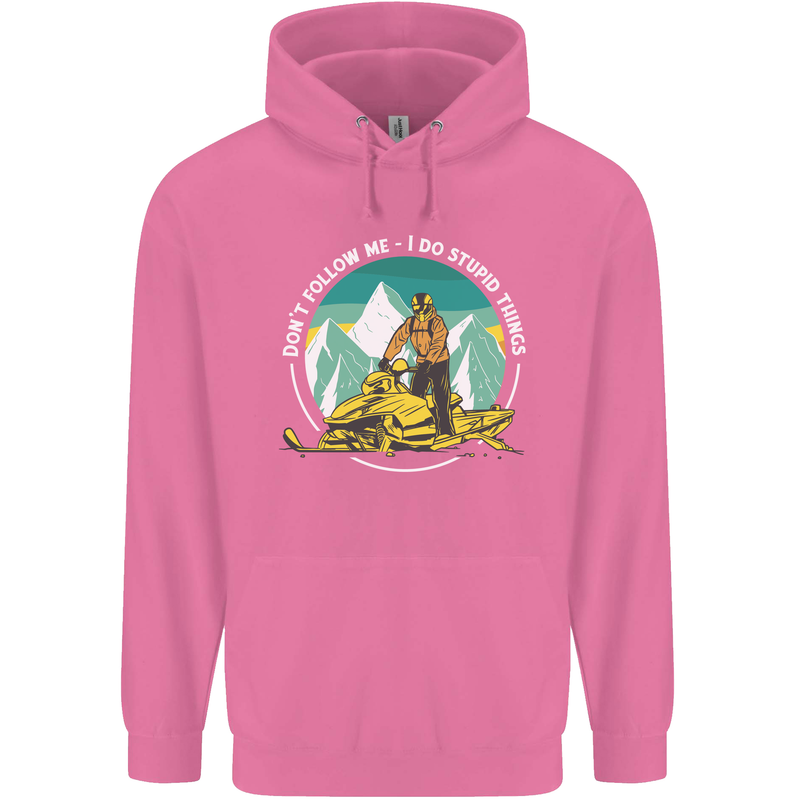 Snowmobile Dont Follow Me Funny Mens 80% Cotton Hoodie Azelea