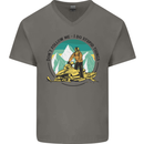 Snowmobile Dont Follow Me Funny Mens V-Neck Cotton T-Shirt Charcoal