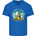 Snowmobile Dont Follow Me Funny Mens V-Neck Cotton T-Shirt Royal Blue