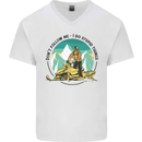 Snowmobile Dont Follow Me Funny Mens V-Neck Cotton T-Shirt White