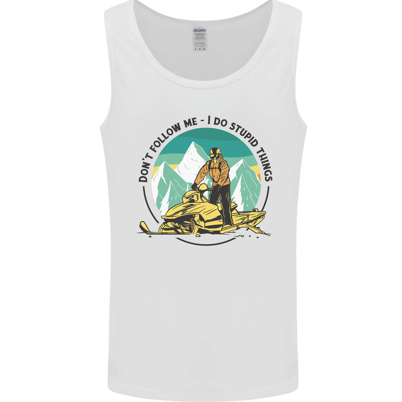 Snowmobile Dont Follow Me Funny Mens Vest Tank Top White