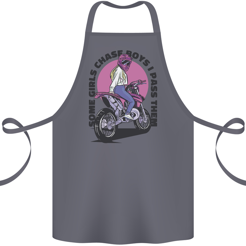 Some Girls Chase Funny Biker Motorcycle Cotton Apron 100% Organic Steel