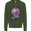 Some Girls Chase Funny Biker Motorcycle Kids Sweatshirt Jumper Forest Green