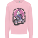 Some Girls Chase Funny Biker Motorcycle Kids Sweatshirt Jumper Light Pink