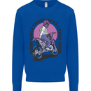 Some Girls Chase Funny Biker Motorcycle Kids Sweatshirt Jumper Royal Blue