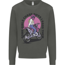 Some Girls Chase Funny Biker Motorcycle Kids Sweatshirt Jumper Storm Grey