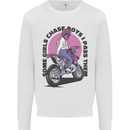 Some Girls Chase Funny Biker Motorcycle Kids Sweatshirt Jumper White