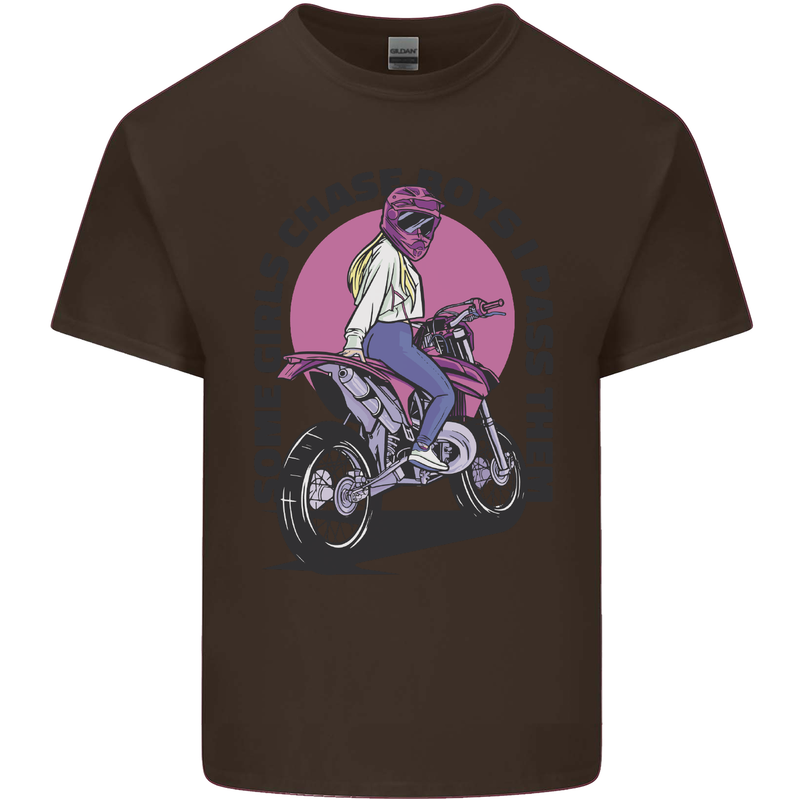 Some Girls Chase Funny Biker Motorcycle Kids T-Shirt Childrens Chocolate