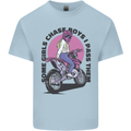 Some Girls Chase Funny Biker Motorcycle Kids T-Shirt Childrens Light Blue