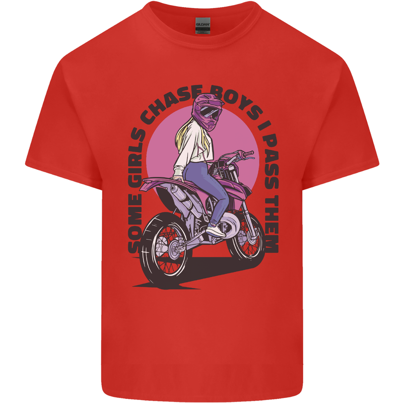 Some Girls Chase Funny Biker Motorcycle Kids T-Shirt Childrens Red