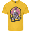 Some Girls Chase Funny Biker Motorcycle Kids T-Shirt Childrens Yellow