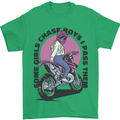 Some Girls Chase Funny Biker Motorcycle Mens T-Shirt Cotton Gildan Irish Green