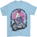 Some Girls Chase Funny Biker Motorcycle Mens T-Shirt Cotton Gildan Light Blue