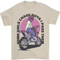 Some Girls Chase Funny Biker Motorcycle Mens T-Shirt Cotton Gildan Sand