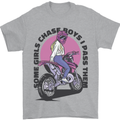 Some Girls Chase Funny Biker Motorcycle Mens T-Shirt Cotton Gildan Sports Grey