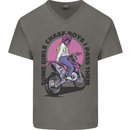 Some Girls Chase Funny Biker Motorcycle Mens V-Neck Cotton T-Shirt Charcoal