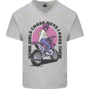 Some Girls Chase Funny Biker Motorcycle Mens V-Neck Cotton T-Shirt Sports Grey