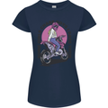 Some Girls Chase Funny Biker Motorcycle Womens Petite Cut T-Shirt Navy Blue