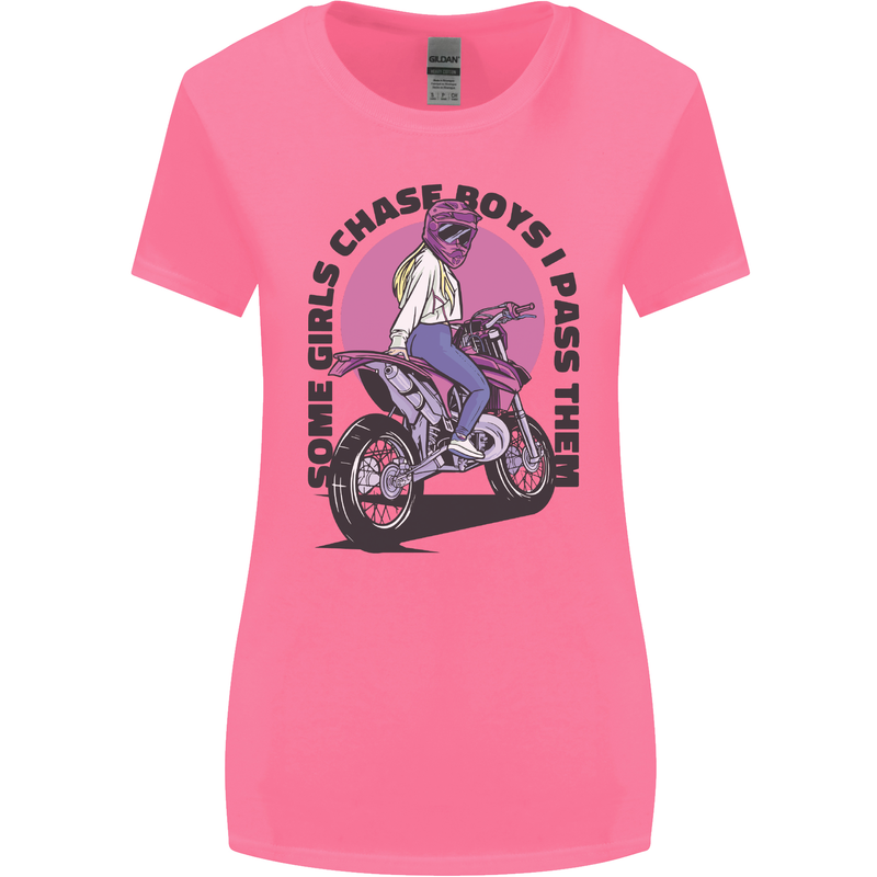 Some Girls Chase Funny Biker Motorcycle Womens Wider Cut T-Shirt Azalea