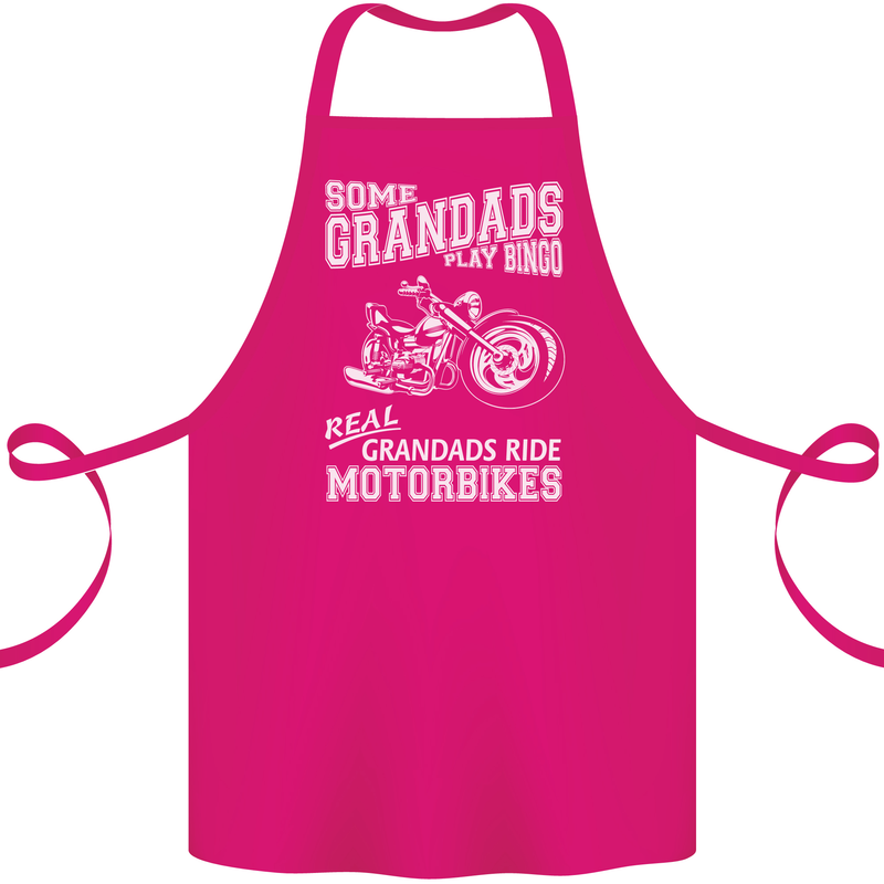 Some Grandad's Play Bingo Real Grandads Ride Motorbikes Cotton Apron 100% Organic Pink