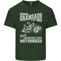 Some Grandad's Play Bingo Real Grandads Ride Motorbikes Mens Cotton T-Shirt Tee Top Forest Green