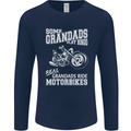 Some Grandad's Play Bingo Real Grandads Ride Motorbikes Mens Long Sleeve T-Shirt Navy Blue