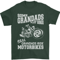 Some Grandad's Play Bingo Real Grandads Ride Motorbikes Mens T-Shirt Cotton Gildan Forest Green