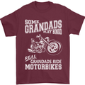 Some Grandad's Play Bingo Real Grandads Ride Motorbikes Mens T-Shirt Cotton Gildan Maroon