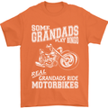 Some Grandad's Play Bingo Real Grandads Ride Motorbikes Mens T-Shirt Cotton Gildan Orange