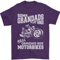 Some Grandad's Play Bingo Real Grandads Ride Motorbikes Mens T-Shirt Cotton Gildan Purple