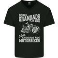 Some Grandad's Play Bingo Real Grandads Ride Motorbikes Mens V-Neck Cotton T-Shirt Black